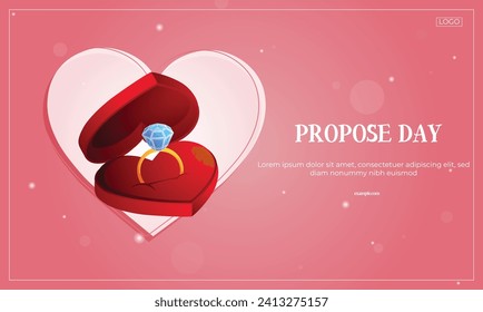 Vector illustration Promise Day Valentine’s Day editable post template