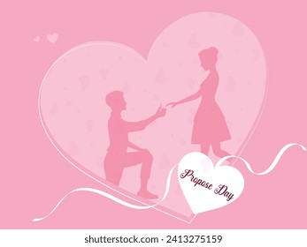 Vector illustration Promise Day Valentine’s Day editable post template