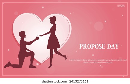 Vector illustration Promise Day Valentine’s Day editable post template