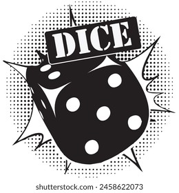 Vector illustration promoting the game Dice