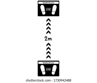 Vector illustration promoting social distance . 