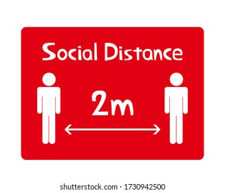 Vector illustration promoting social distance . 