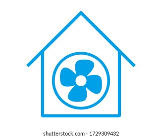 Vector illustration promoting ventilation of room air . 