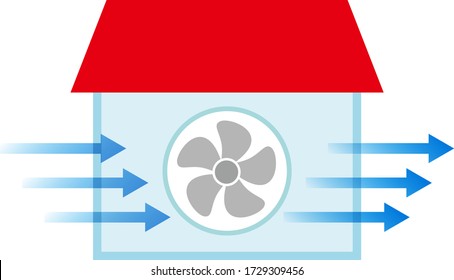 Vector Illustration zur Förderung der Lüftung des Raumes Luft . 