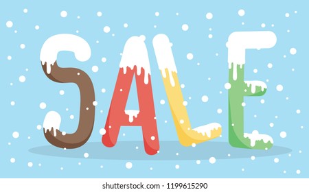 vector illustration promotion colorful sale of winter