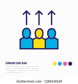 Vector illustration of promotion icon colored line. Beautiful marketing element also can be used as advancement icon element.