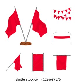 Vector illustration of promotional  and textile  sign. Collection of promotional  and white  stock symbol for web.
