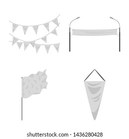 Vector illustration of promotional and textile sign. Collection of promotional and white vector icon for stock.