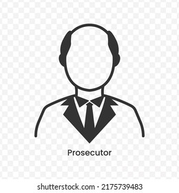 Vector Illustration Of Prosecutor Icon In Dark Color And Transparent Background(png).