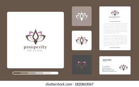 Vector illustration of prosperity logo design template. Isolated on a colored background.