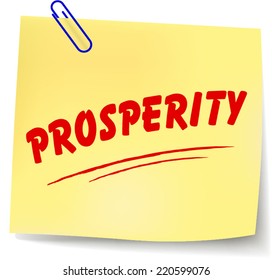 Vector illustration of prosperity paper message on white background