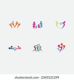 vector illustration of prosperous family logo design template