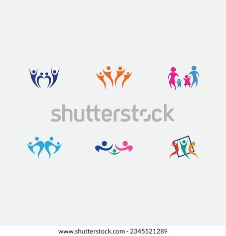 vector illustration of prosperous family logo design template