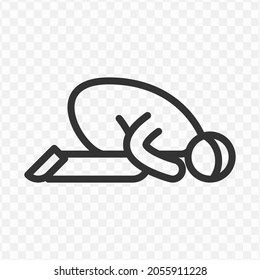 Vector illustration of prostration icon in dark color and transparent background(png).