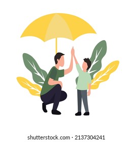 Vector illustration of protect children's rights concept. father protection for son. fulfill children's rights. flat style for presentation, website, banner and flyer