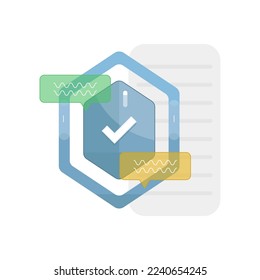 Vector Illustration, protected data, data protection, flat design style