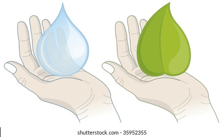 Vector illustration of protecting the environment and water in the world.