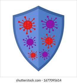 Vector illustration of protecting from viruses. Protect from covid-19 virus or the corona virus concept. Fight viruses. Avoid the corona virus. Self shield.