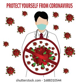 Vector illustration of protecting yourself from Coronavirus