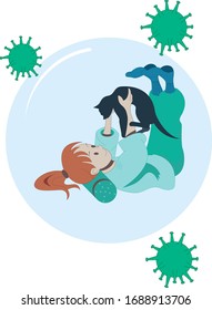 
vector illustration protection against coronavirus Covid-19