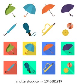 Vector illustration of protection and closed icon. Set of protection and rainy vector icon for stock.