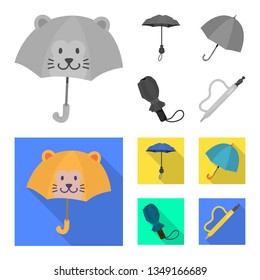 Vector illustration of protection and closed icon. Set of protection and rainy stock vector illustration.
