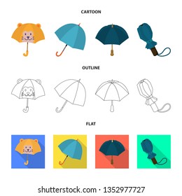 Vector illustration of protection and closed icon. Collection of protection and rainy stock vector illustration.