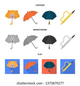 Vector illustration of protection and closed icon. Collection of protection and rainy stock symbol for web.