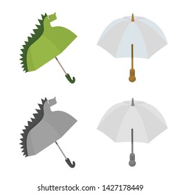 Vector illustration of protection and closed icon. Set of protection and rainy vector icon for stock.