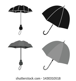 Vector illustration of protection and closed icon. Collection of protection and rainy stock vector illustration.