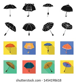 Vector illustration of protection and closed icon. Set of protection and rainy stock vector illustration.