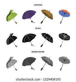 Vector illustration of protection and closed logo. Set of protection and rainy stock symbol for web.