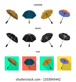 Vector illustration of protection and closed logo. Set of protection and rainy stock vector illustration.