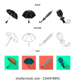 Vector illustration of protection and closed logo. Collection of protection and rainy vector icon for stock.