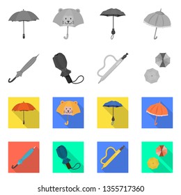 Vector illustration of protection and closed logo. Set of protection and rainy stock symbol for web.