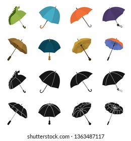 Vector illustration of protection and closed logo. Collection of protection and rainy stock vector illustration.