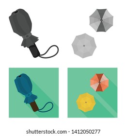 Vector illustration of protection and closed logo. Collection of protection and rainy vector icon for stock.