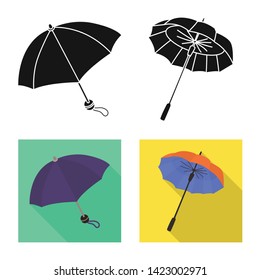 Vector illustration of protection and closed logo. Set of protection and rainy stock symbol for web.