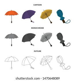 Vector illustration of protection and closed logo. Collection of protection and rainy stock symbol for web.