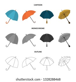 Vector illustration of protection and closed sign. Collection of protection and rainy stock symbol for web.