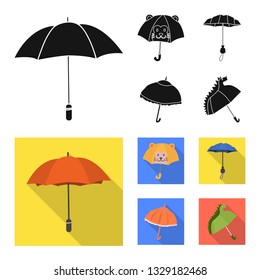 Vector illustration of protection and closed sign. Set of protection and rainy stock vector illustration.