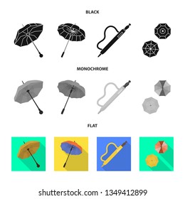 Vector illustration of protection and closed sign. Collection of protection and rainy stock vector illustration.