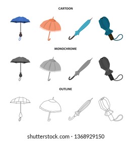 Vector illustration of protection and closed sign. Collection of protection and rainy vector icon for stock.