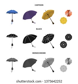 Vector illustration of protection and closed sign. Collection of protection and rainy stock vector illustration.