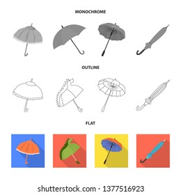 Vector illustration of protection and closed sign. Collection of protection and rainy stock vector illustration.