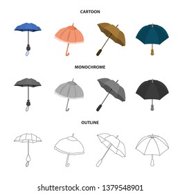 Vector illustration of protection and closed sign. Collection of protection and rainy vector icon for stock.