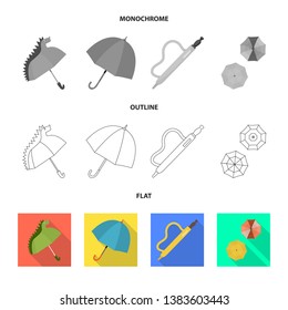 Vector illustration of protection and closed sign. Collection of protection and rainy stock vector illustration.