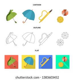 Vector illustration of protection and closed sign. Collection of protection and rainy vector icon for stock.