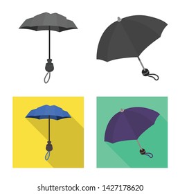 Vector illustration of protection and closed sign. Collection of protection and rainy stock vector illustration.