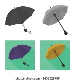 Vector illustration of protection and closed sign. Set of protection and rainy stock vector illustration.